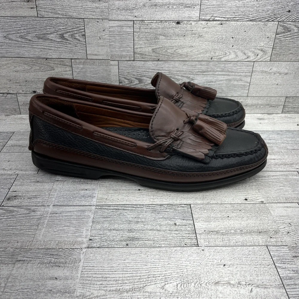Johnston Murphy Aragon II Black Brown Leather Loafer Dress Shoes Men Size 8.5M‎